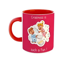 ARTBUG Red & White Printed Ceramic Glossy Mug 350ml-15
