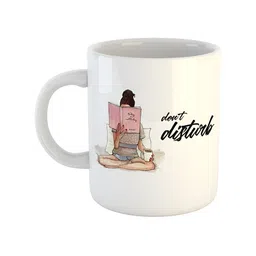 ARTBUG White & White Printed Ceramic Glossy Core Set of Cups and Mugs-14