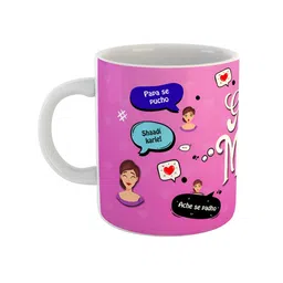 ARTBUG White & White Printed Ceramic Glossy Core Set of Cups and Mugs-9