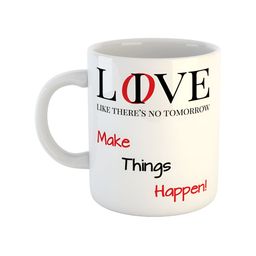 ARTBUG White & White Printed Ceramic Glossy Core Set of Cups and Mugs-image-82