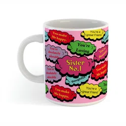 ARTBUG White & White Printed Ceramic Glossy Core Set of Cups and Mugs-picture-48