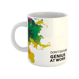 ARTBUG White & White Printed Ceramic Glossy Core Set of Cups and Mugs-14