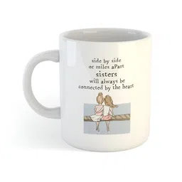 ARTBUG White & White Printed Ceramic Glossy Core Set of Cups and Mugs-5