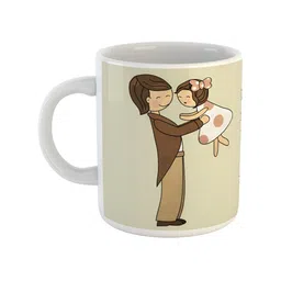 ARTBUG White & White Printed Ceramic Glossy Core Set of Cups and Mugs-picture-45