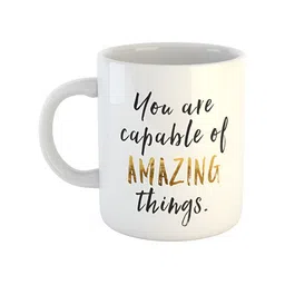 ARTBUG White & White Printed Ceramic Glossy Core Set of Cups and Mugs-picture-57