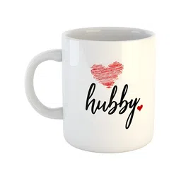 ARTBUG White & White Printed Ceramic Glossy Core Set of Cups and Mugs-18