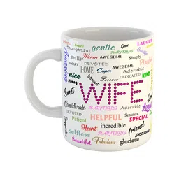 ARTBUG White & White Printed Ceramic Glossy Core Set of Cups and Mugs-picture-47