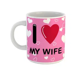 ARTBUG White & White Printed Ceramic Glossy Core Set of Cups and Mugs-9