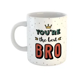 ARTBUG White & White Printed Ceramic Glossy Core Set of Cups and Mugs-3
