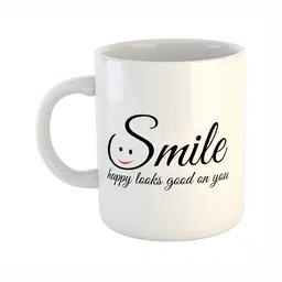 ARTBUG White & White Printed Ceramic Glossy Core Set of Cups and Mugs-10