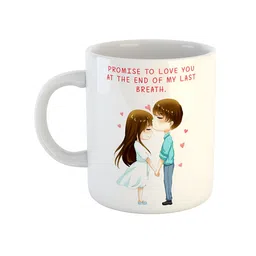 ARTBUG White & White Printed Ceramic Glossy Core Set of Cups and Mugs-picture-34