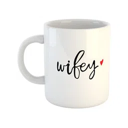 ARTBUG White & White Printed Ceramic Glossy Core Set of Cups and Mugs-39