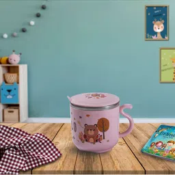 Baby Moo Pink & Brown Printed Plastic Glossy 1 Set of Cups and Mugs-30
