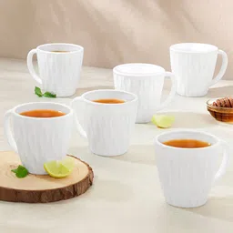 Larah by BOROSIL White 6 Pieces Opalware Mugs 160 ml Each-7