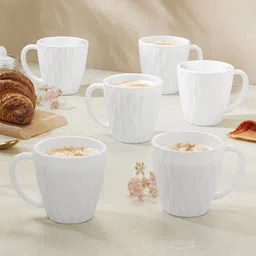 Larah by BOROSIL White 6 Pieces Opalware Mugs 200 ml Each-image-0