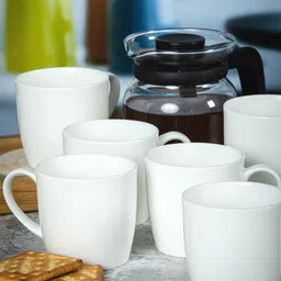 GOODHOMES White Printed Bone China Glossy Mugs Set of Cups and Mugs-image-18