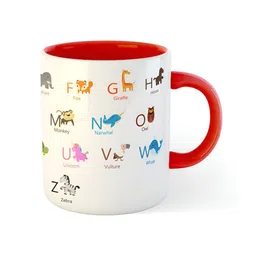 ARTBUG Red & White Printed Ceramic Glossy Mug 350 ml image 3