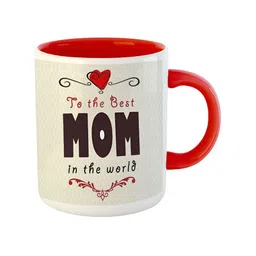 ARTBUG Red & White Printed Ceramic Glossy Mug 350 ml image 5