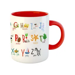 ARTBUG Red Alphabets Printed Ceramic Glossy Core Set of Cups and Mugs 350 ml image 5