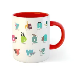 ARTBUG Red & White Printed Ceramic Glossy Mug 350 ml image 5