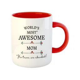 ARTBUG Red & White Printed Ceramic Glossy Mug 350 ml image 5