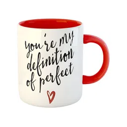 ARTBUG Red & White Printed Ceramic Glossy Mug 350 ml image 3