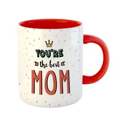 ARTBUG Red & White Printed Ceramic Glossy Mug 350 ml image 3