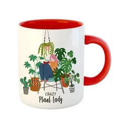 ARTBUG Red & White Printed Ceramic Glossy Mugs 330ml image 4