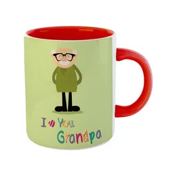ARTBUG Red & Green Grandpa Printed Microwave Safe Ceramic Glossy Mug 350 ml image 4