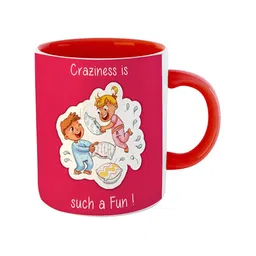 ARTBUG Red & White Printed Ceramic Glossy Mug 350ml image 5