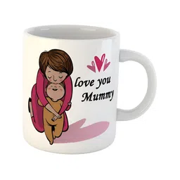ARTBUG White & White Printed Ceramic Glossy Core Set of Cups and Mugs image 5