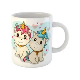 ARTBUG White & White Printed Ceramic Glossy Core Set of Cups and Mugs image 3
