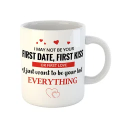ARTBUG White & White Printed Ceramic Glossy Core Set of Cups and Mugs image 5
