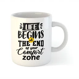ARTBUG White & White Printed Ceramic Glossy Core Set of Cups and Mugs image 2