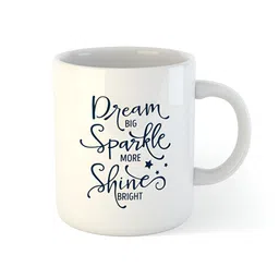 ARTBUG White & White Printed Ceramic Glossy Core Set of Cups and Mugs image 2