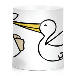 ARTBUG White & White Printed Ceramic Glossy Core Set of Cups and Mugs image 2