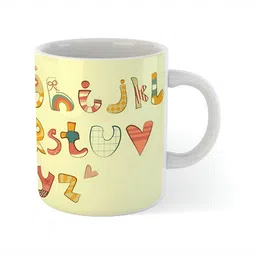 ARTBUG White & White Printed Ceramic Glossy Core Set of Cups and Mugs image 2
