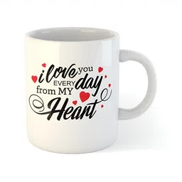 ARTBUG White & White Printed Ceramic Glossy Core Set of Cups and Mugs image 3