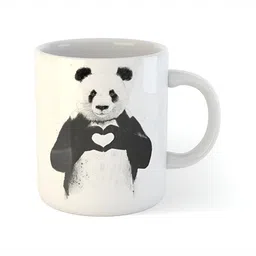 ARTBUG White & White Printed Ceramic Glossy Core Set of Cups and Mugs image 5