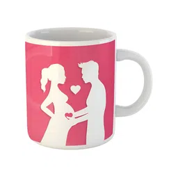 ARTBUG White & White Printed Ceramic Glossy Core Set of Cups and Mugs image 3