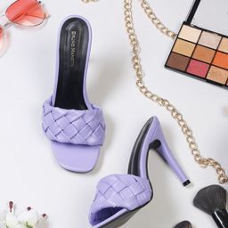 Bruno Manetti Purple PU High-Top Mules-55