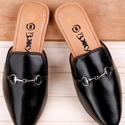 Bxxy Men Pointed Toe Embellished Horsebit Mules-6