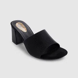 Sole To Soul Textured Open Toe Block Heels-26
