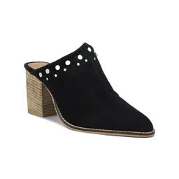 RAG & CO Pointed Toe Suede Block Mules-46