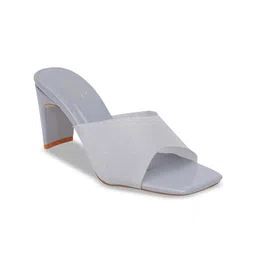 SHUZ TOUCH Grey Embellished Party Block Heels-2