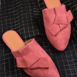 Street Style Store Women Dusty Pink Solid Mules-image-69
