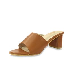yellowsoles Women Tan Colourblocked Block Mules-4