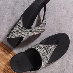fitflop Textured Open Toe Wedges-17