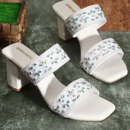Anouk Ethnic Embellished Block Heels-7