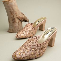 Shoetopia Girls Embellished Pointed Toe Ethnic Mules-13